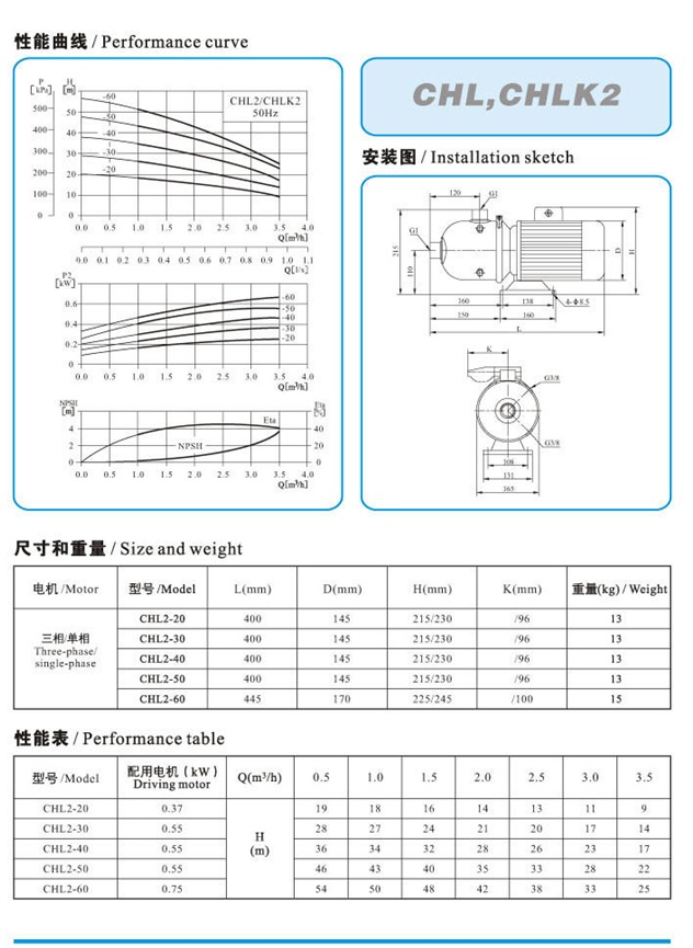 臥式多級(jí)離心泵