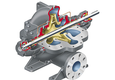 單級雙吸離心泵剖面圖