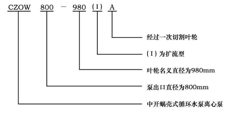 CZOW雙吸中開泵型號(hào)意義